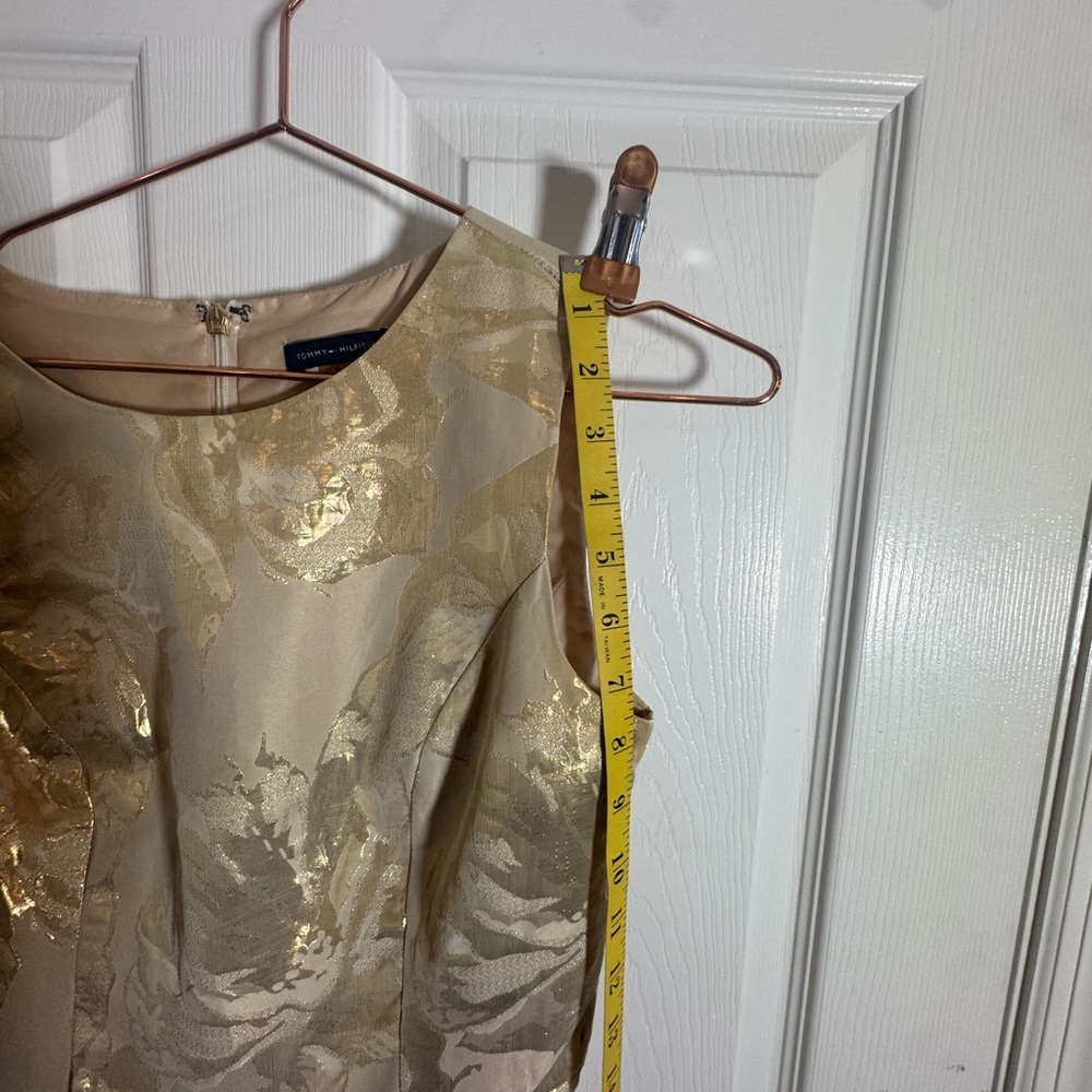 Tommy Hilfiger Gold Patterned Midi Dress - Picture 8 of 9